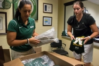 Marywood Pacers collect clothing donations.