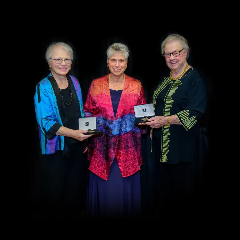 At its recent Presidential Society Dinner, Marywood University honored Barbara Cawley ’63 and Mary Ellen Coleman (H)’68