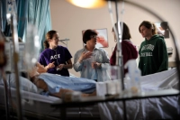 Nursing students in lab