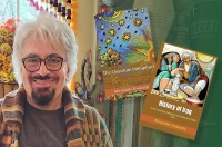 A bearded man wearing a sweater and glasses is pictured with a backdrop including front cover images for two books, The Quantum Metaphors and History of Iraq. Dr. Dawoody Publishes Two Books
