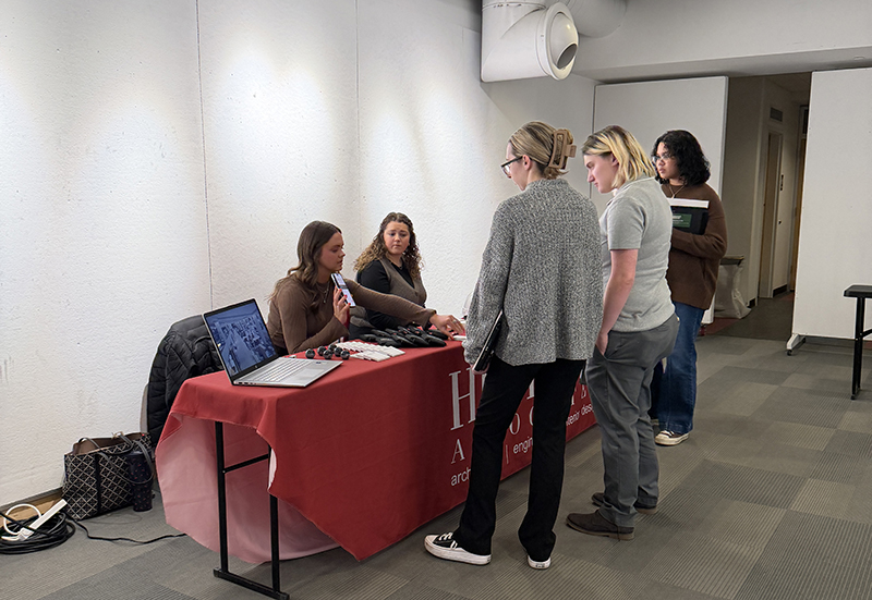students around a table