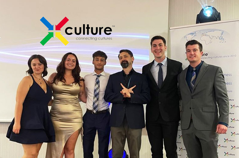Marywood Students are pictured with X-Culture Founder, Vas Taras, Ph.D., from the Gala Awards Night held in Lublin. From left to right: Gabrielle Troch, Madison Guelho, Daniel Gomez, Dr. Taras, Michael Romano, and Joel DiCarli. Business Students Win Awards at X-Culture Global Business Plan Competition