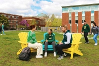 Students relax on Marywood University's campus on colorful Adirondack chairs. Marywood was just named as the Best Value among all Northeast PA colleges by U.S. News and World Report. Marywood’s Quality and Value Recognized by “Best Colleges”