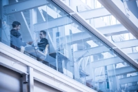 two students on architecture second floor blue tinted glass Marywood Ranks Among Top 50 Architecture Degrees