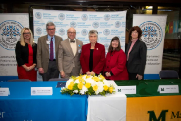 Representatives of Marywood University and the Geisinger Commonwealth School of Medicine