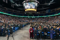 arena full of people in academic attire Marywood University Celebrates 108th Annual Commencement Ceremony