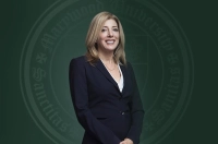 Marywood's 13th President Lisa A. Lori is pictured in a dark blue suit against a green backdrop with the Marywood seal. Inauguration Events Set for Marywood's 13th President