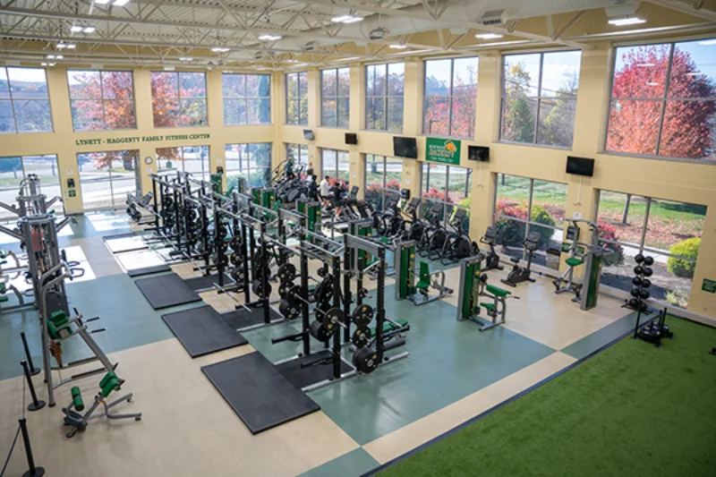 The Marywood gym viewed from the second floor of the Center for Atheltics and Wellness