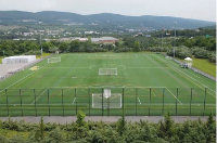 A view of the marywood turf, and the surrounding mountains of Dickson city from above