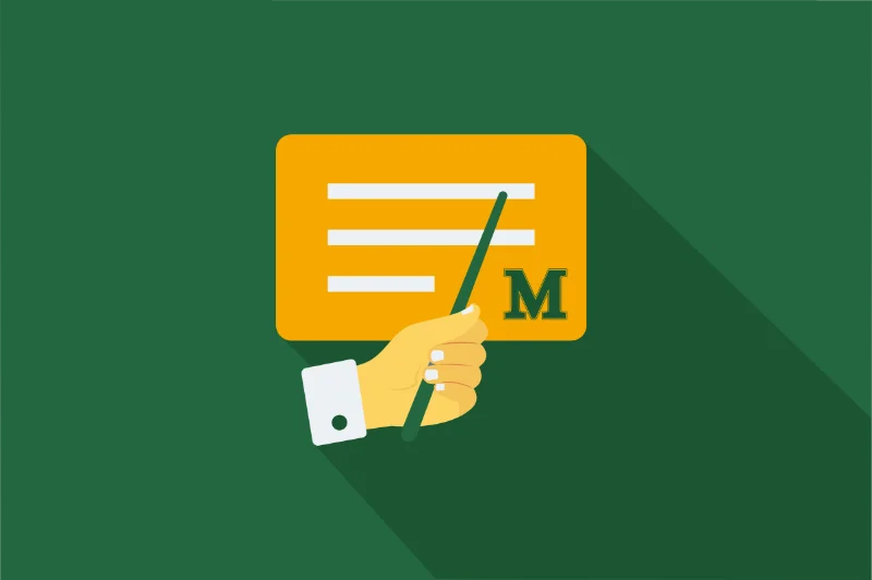 Icon of a hand and pointer with a presentation board featuring the Marywood M logo. Free Memory Screening Day (Nov. 12)