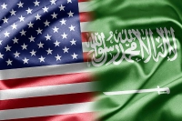 U.S. and Saudi flags merged.